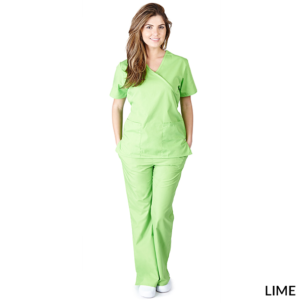 Licensed Green Bay Packers Mock Wrap Scrub Top for Women